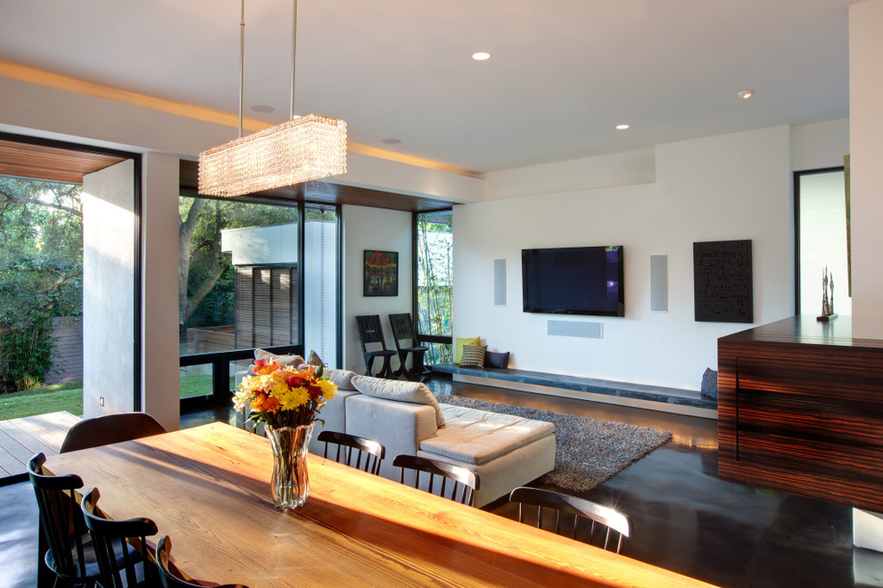 Shower Speaker System Living Room Modern with Area Rug Back Lighting