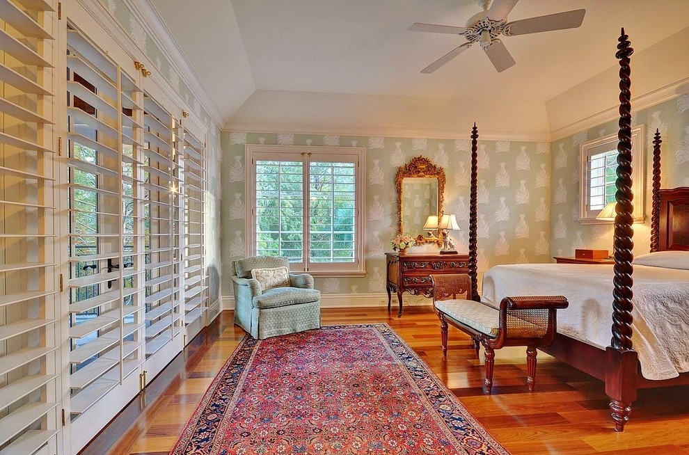 Shutters vs Blinds Bedroom Tropical with Bedroom Bench Ceiling Fan