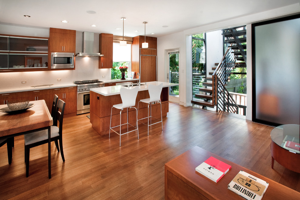 Side by Side Double Oven Range Kitchen Contemporary with Bar Chair Bar Stool