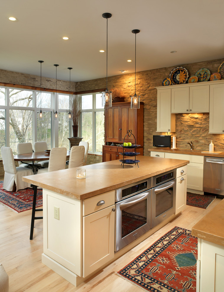 Side by Side Double Oven Range Kitchen Rustic with Double Oven Eat In