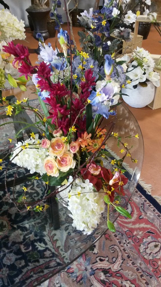 Silk Flower Arrangements Dining Room Mediterranean with Addison Allen Artificial Flower