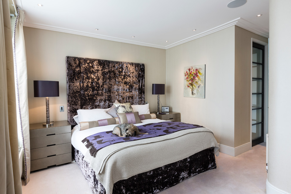 Silver Bedside Tables Bedroom Eclectic with Artist Prints Artistic Border