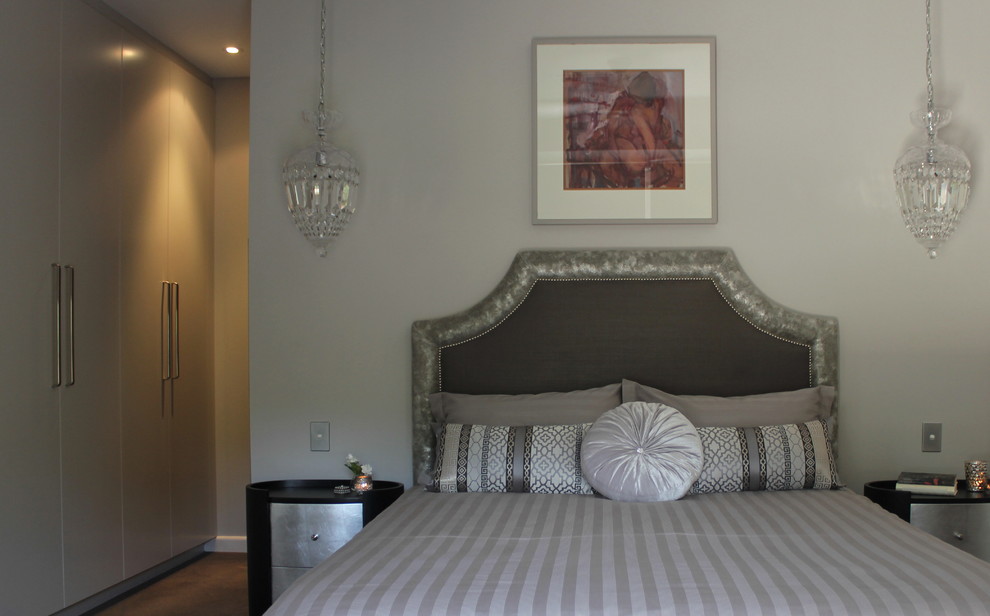 Silver Bedside Tables Bedroom Traditional with Black and Silver Leaf