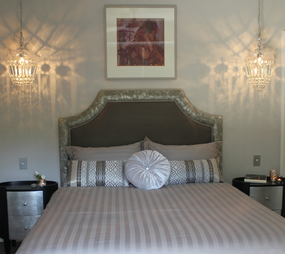 Silver Bedside Tables Bedroom Traditional with Black and Silver Leaf2