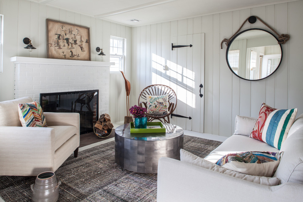 Silver Coffee Table Living Room Transitional with Beige Armchair Firewood Storage