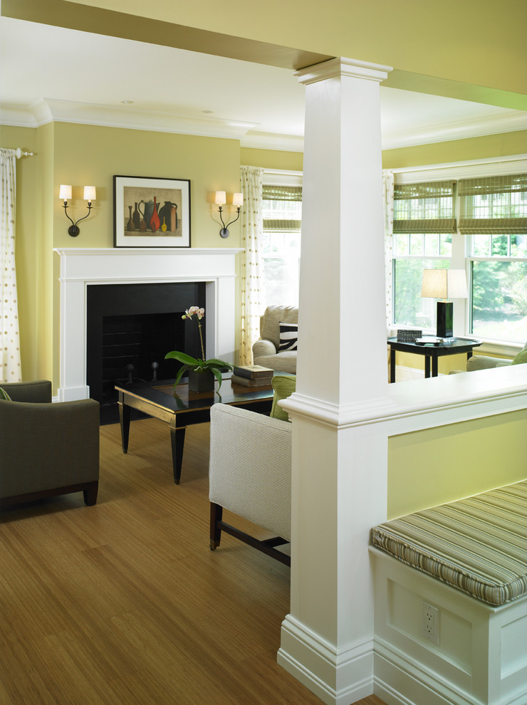 Simple Fireplace Mantels Living Room Traditional with Bench Column Fireplace Living