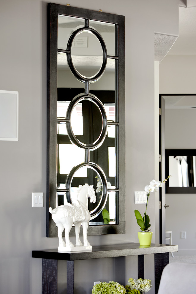 Skinny Console Table Living Room Modern with Horse 