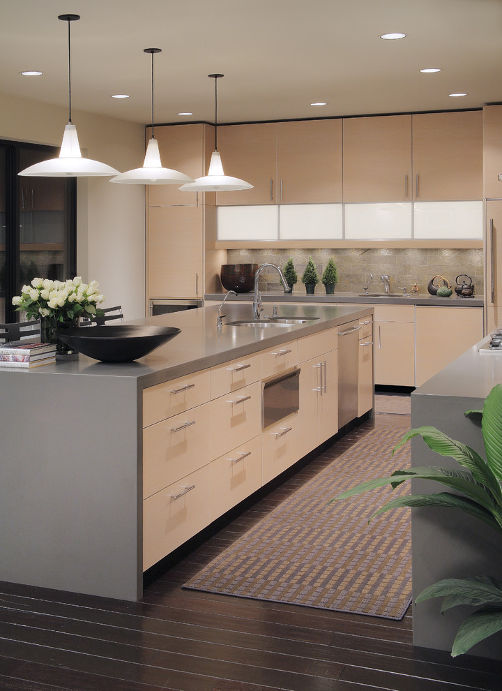 Slate Backsplash Tile Kitchen Contemporary with Architect Architecture Black Cabinetry
