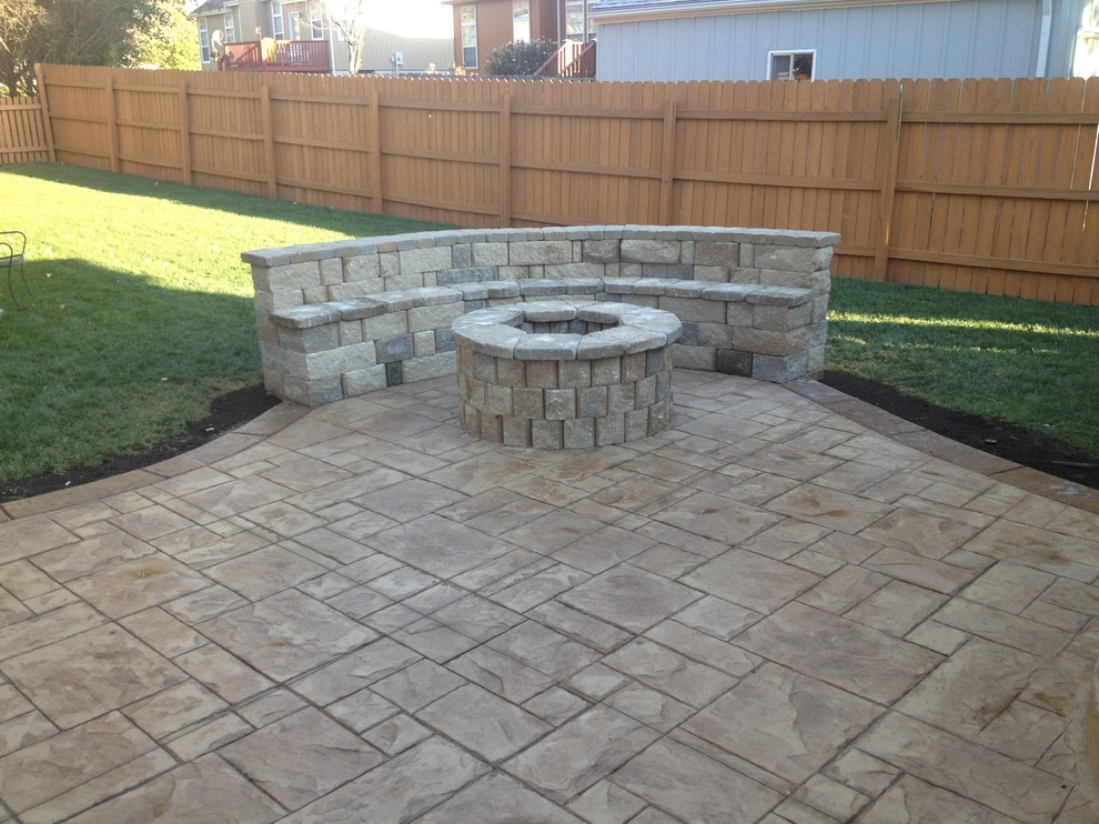 Slate Stamped Concrete Patio Traditional with Ashlar Slate Stamped Concrete