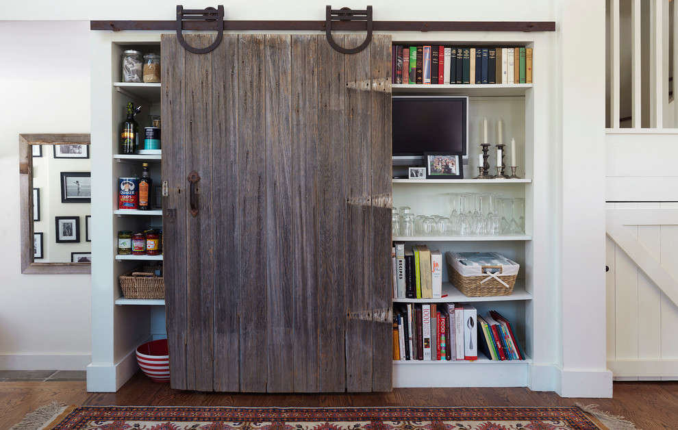 Sliding Barn Door Kitchen Contemporary with Area Rug Barn Door