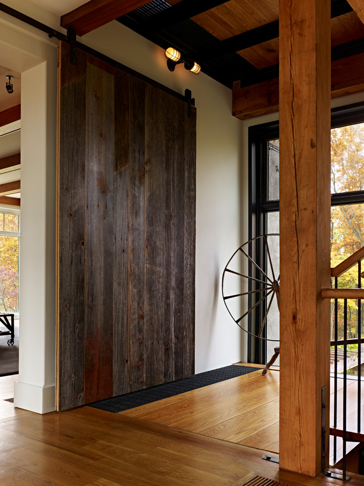 Sliding Barn Doors Entry Farmhouse with None 