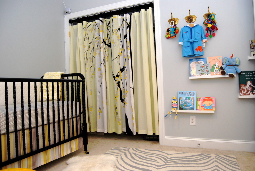 Sliding Closet Door Nursery Contemporary with None 