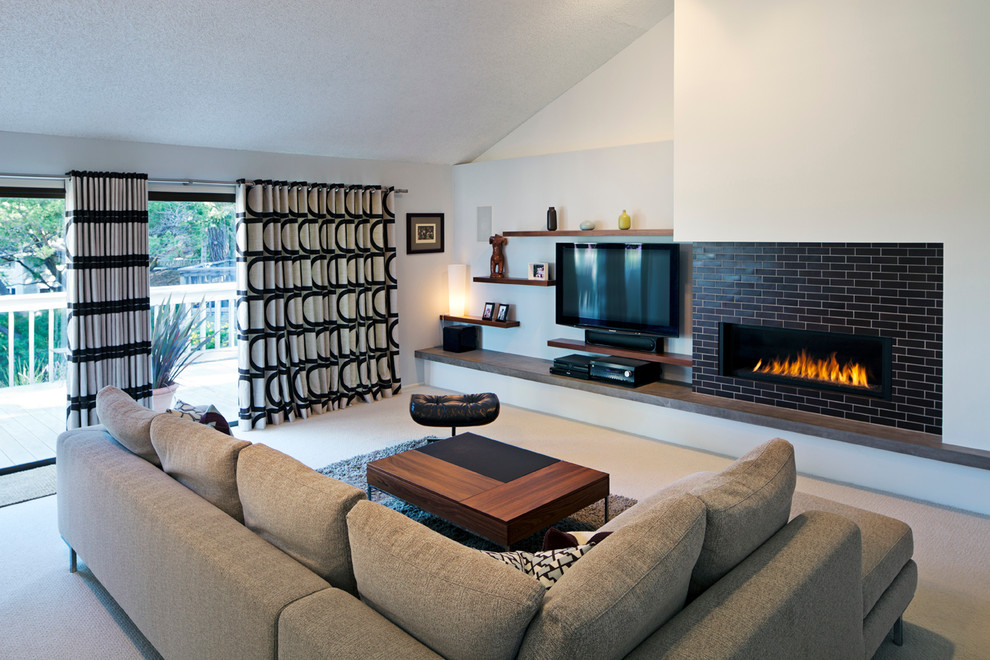 Sliding Door Curtains Living Room Modern with Beige Sectional Black And