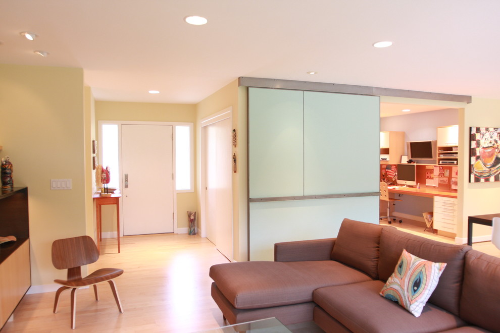 Sliding Door Valance Entry Contemporary with Baseboard Ceiling Lighting Decorative