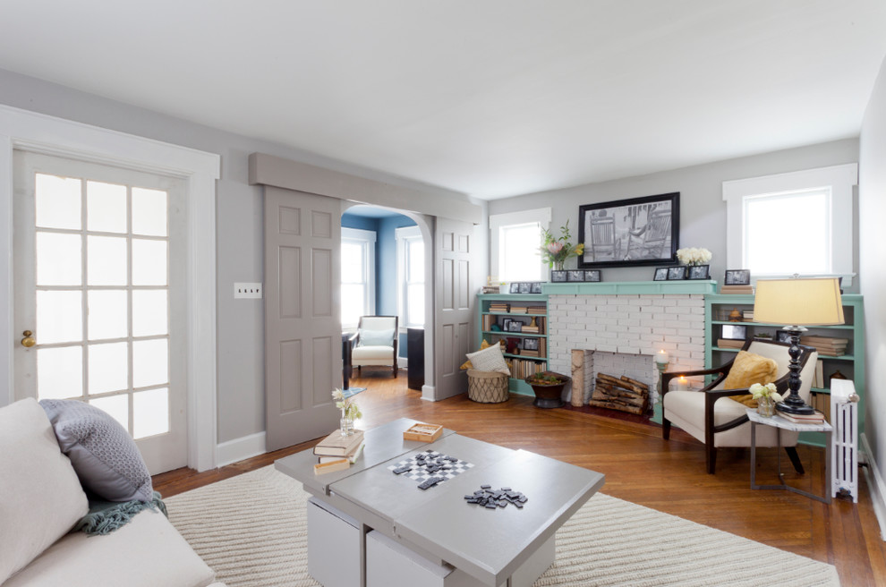 Sliding Door Valance Living Room Craftsman with Bookshelves Brunelleschi Construction Contemporary