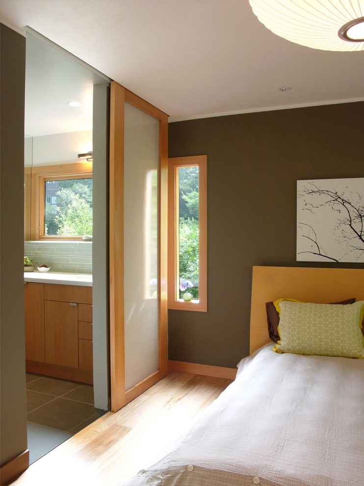 Sliding Glass Interior Doors Bedroom Asian with Artwork Barn Door Brown