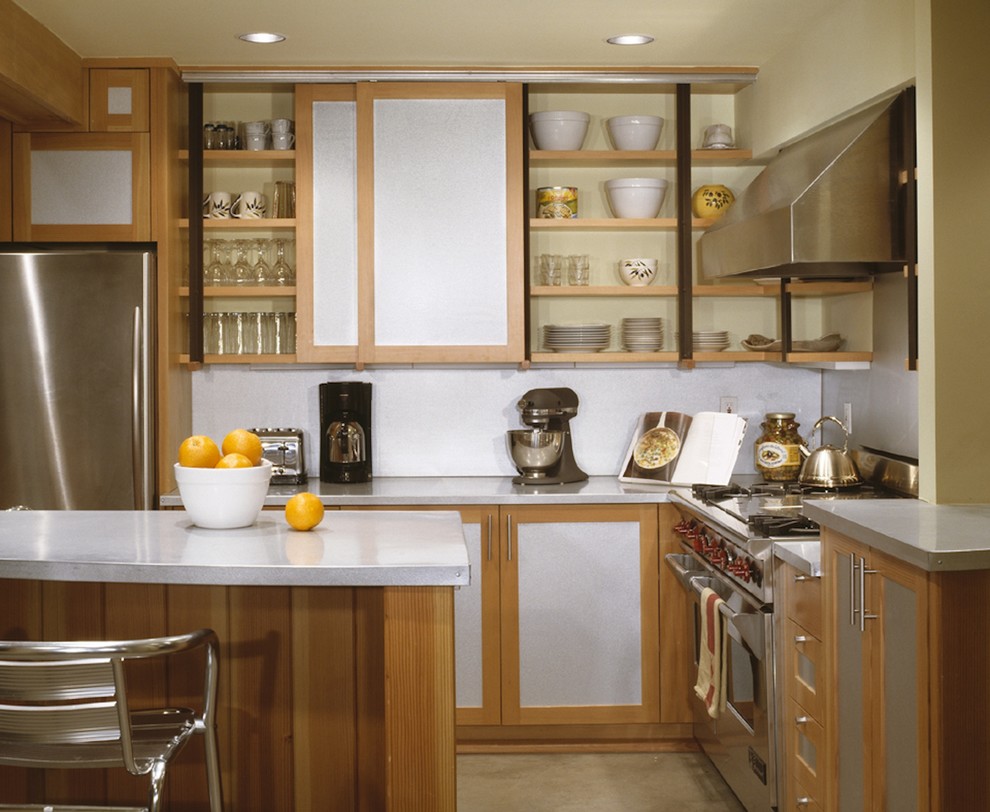 Sliding Kitchen Cabinet Doors Kitchen Rustic with Breakfast Bar Ceiling Lighting