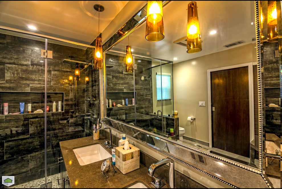 Sliding Patio Door Window Treatments Bathroom Contemporary with Bathroom Remodeling Caesarstone Counter