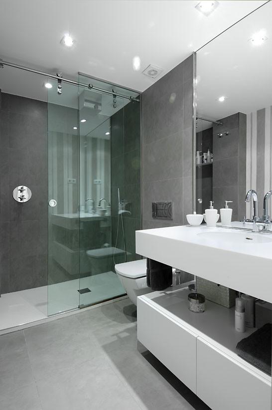 Sliding Shower Doors Bathroom Contemporary with None 
