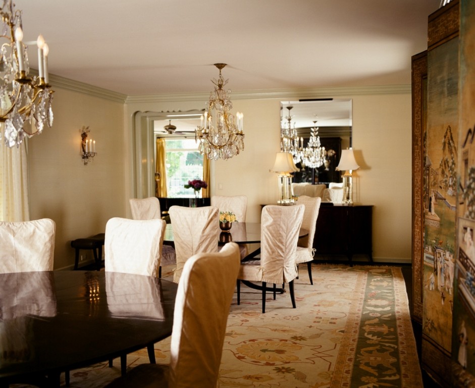 Slip Covered Dining Chairs Dining Room Traditional with Round Dining Tables Slip