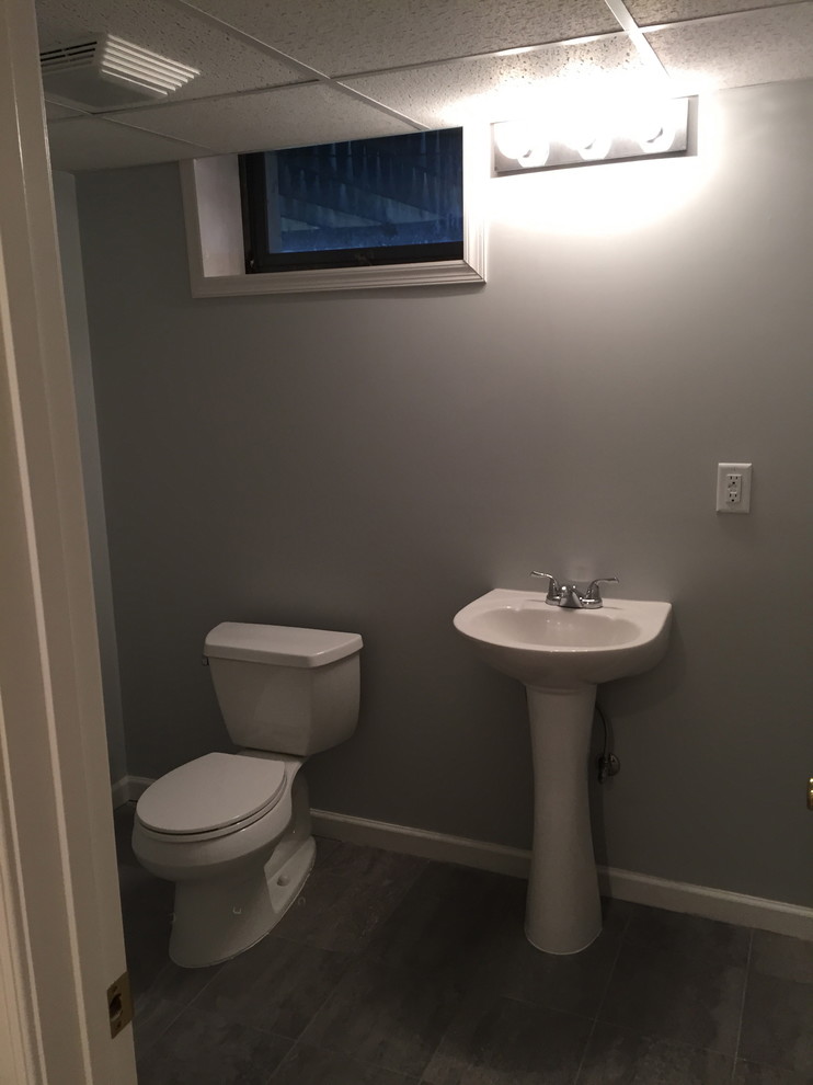 Small Basement Remodel Spaces Traditional with Basement Remodel Bathroom Flooring