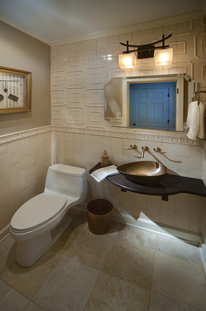 Small Bathroom Sinks Spaces Asian with Accent Tile Accent Wall