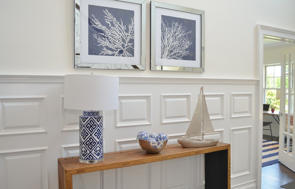 Small Console Table Hall Beach with Blue and White Model