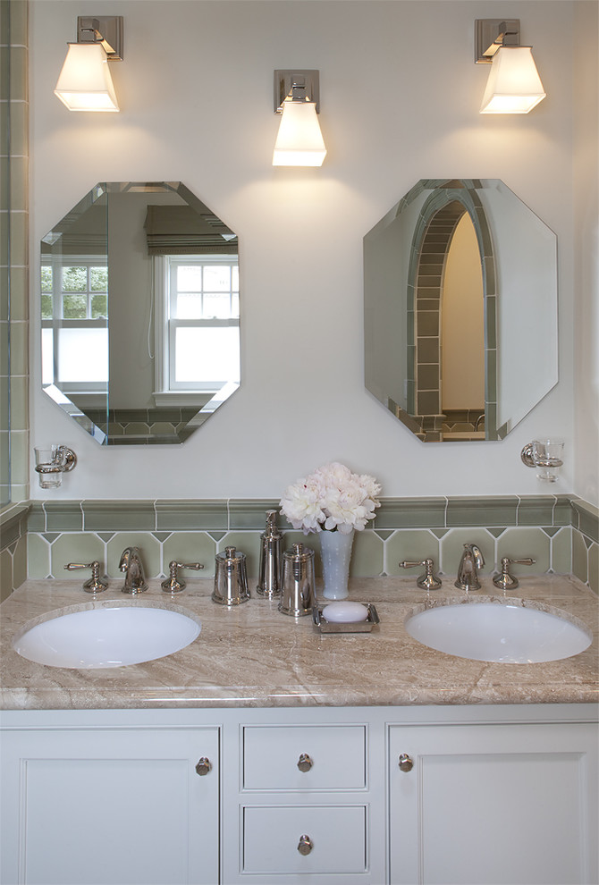 Small Double Vanity Bathroom Traditional with Bath Accessories Bathroom Hardware