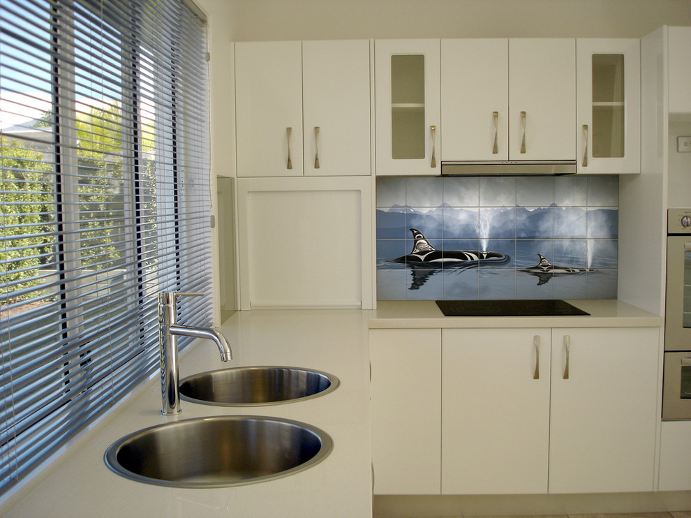 Small Kitchen Remodel Ideas Kitchen Contemporary with Coastal Decorative Tiles Contemporary