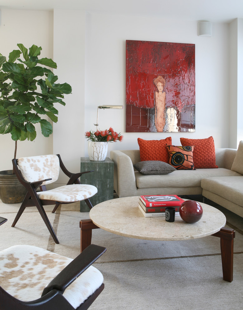 Small L Shaped Sofa Living Room Contemporary with Animal Hide Side Chair