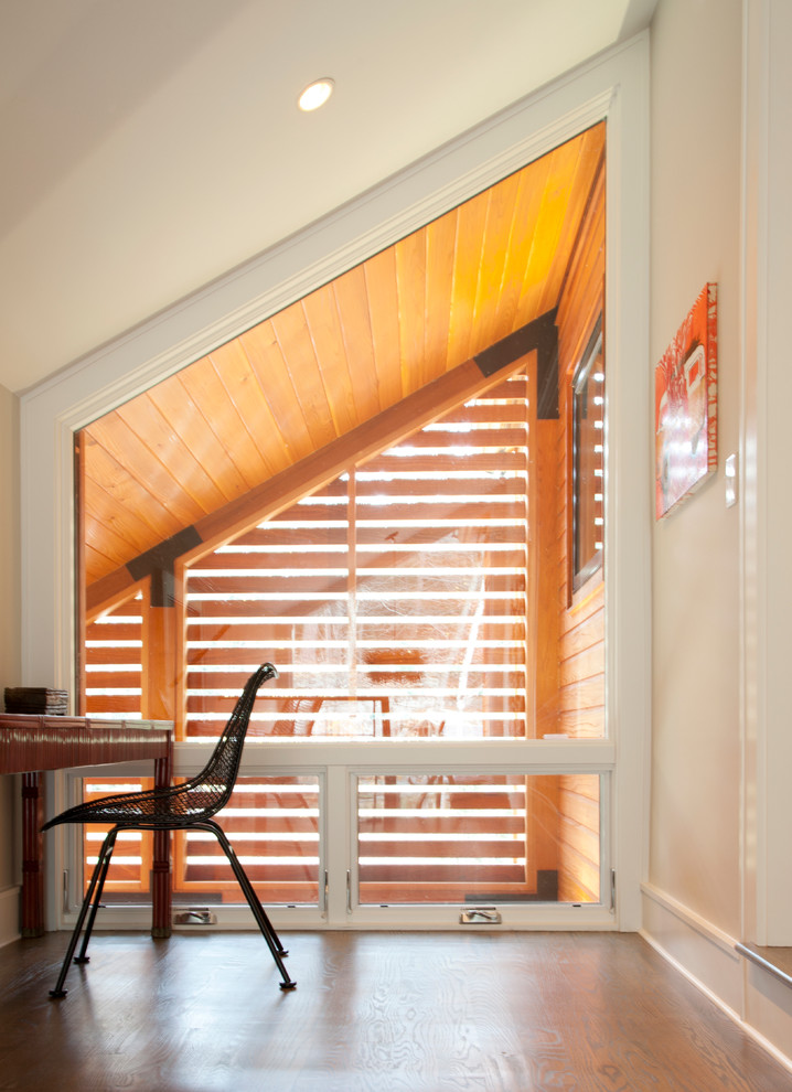 Small Office Spaces Home Office Contemporary with Awning Windows Cedar Siding
