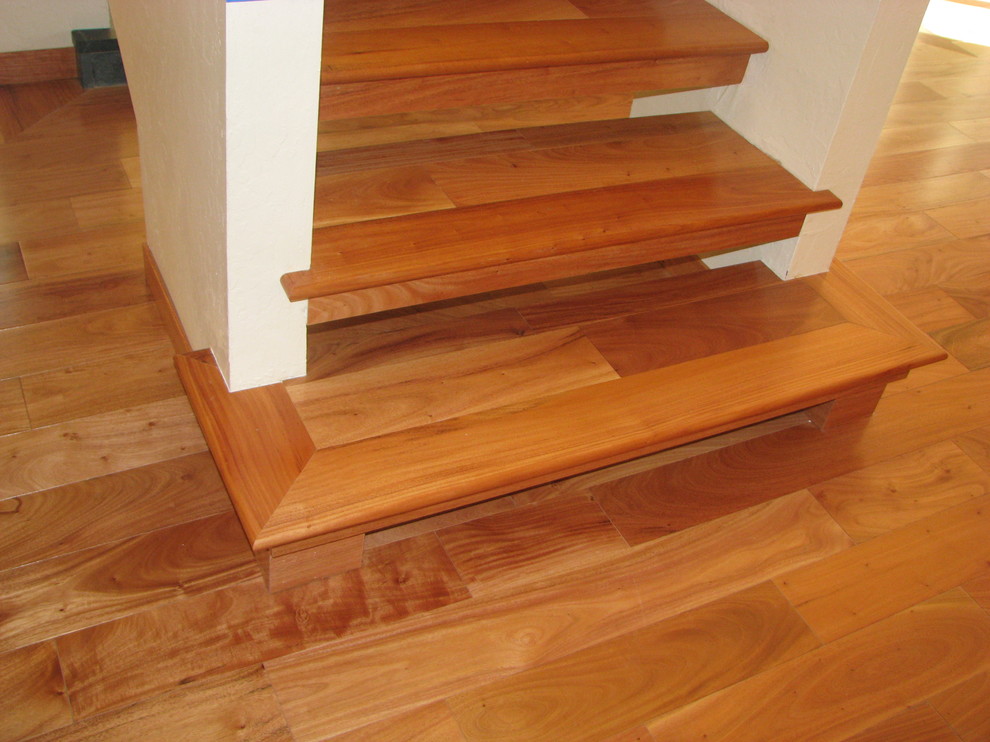 Small Ottomans Footstools Staircase Modern with Amendiom Hardwood Flooring Flooring