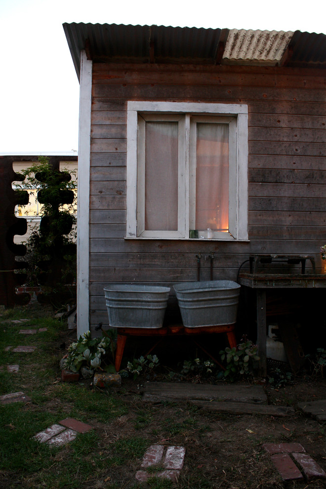 Small Outdoor Kitchens Exterior Eclectic with None 