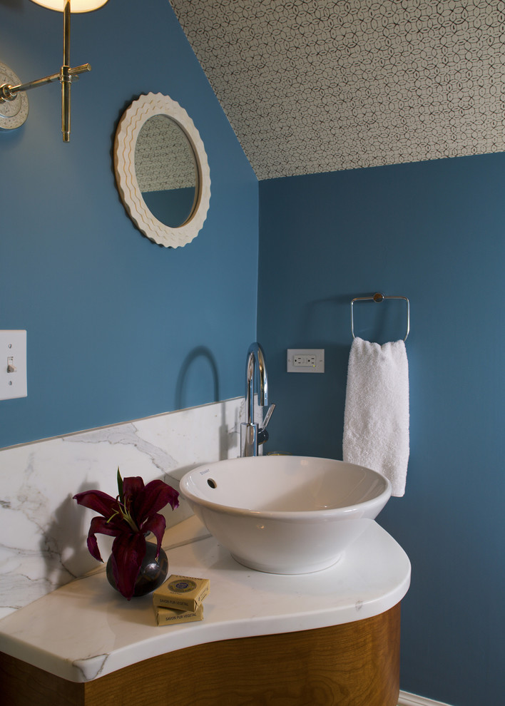 Small Powder Room Vanities Bathroom Beach with Blue Blue Powder Room