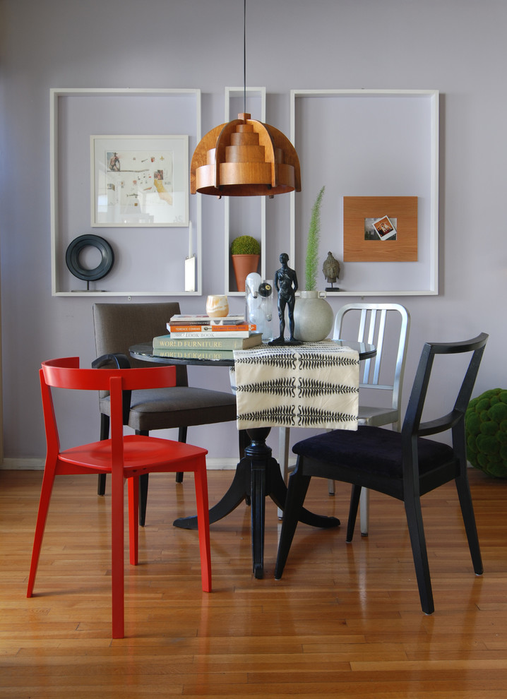 Small Round Dining Table Dining Room Eclectic with Chair Collection Gray Wall