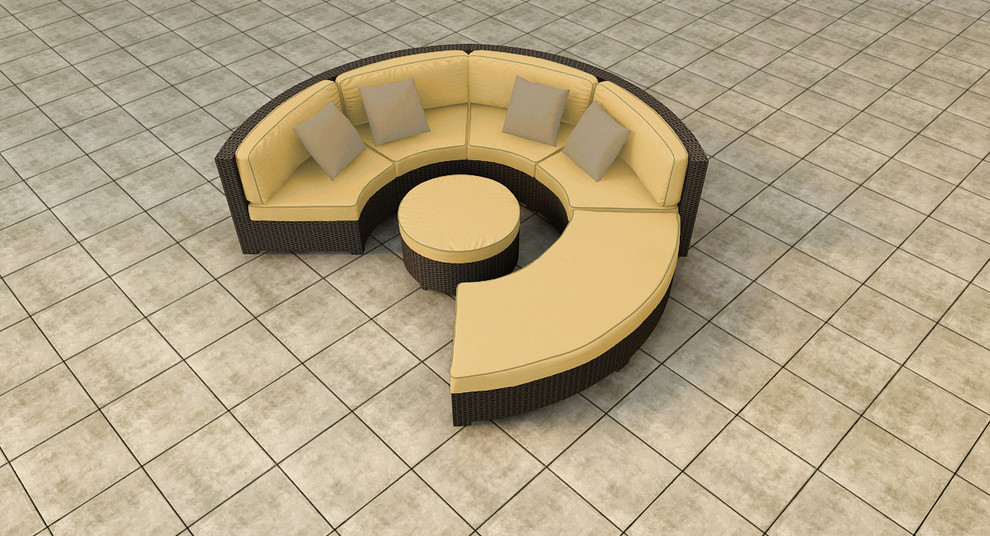 Small Sectional Sofa Patio Contemporary with 4 Piece Hampton Radius