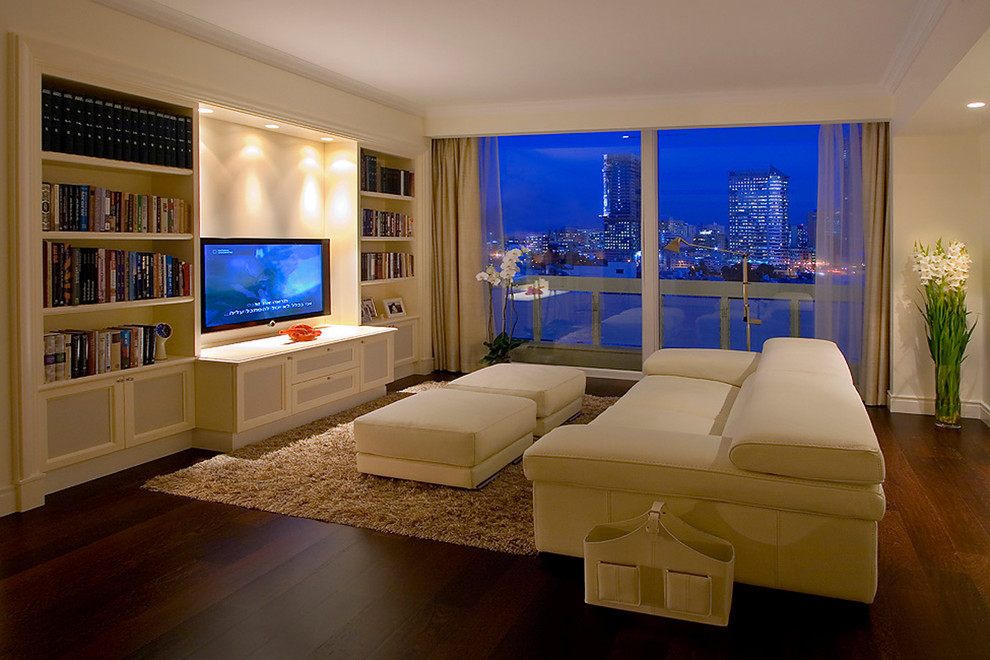 Sofa Cum Bed Living Room Contemporary with Bookshelves Built Ins Cabinetry