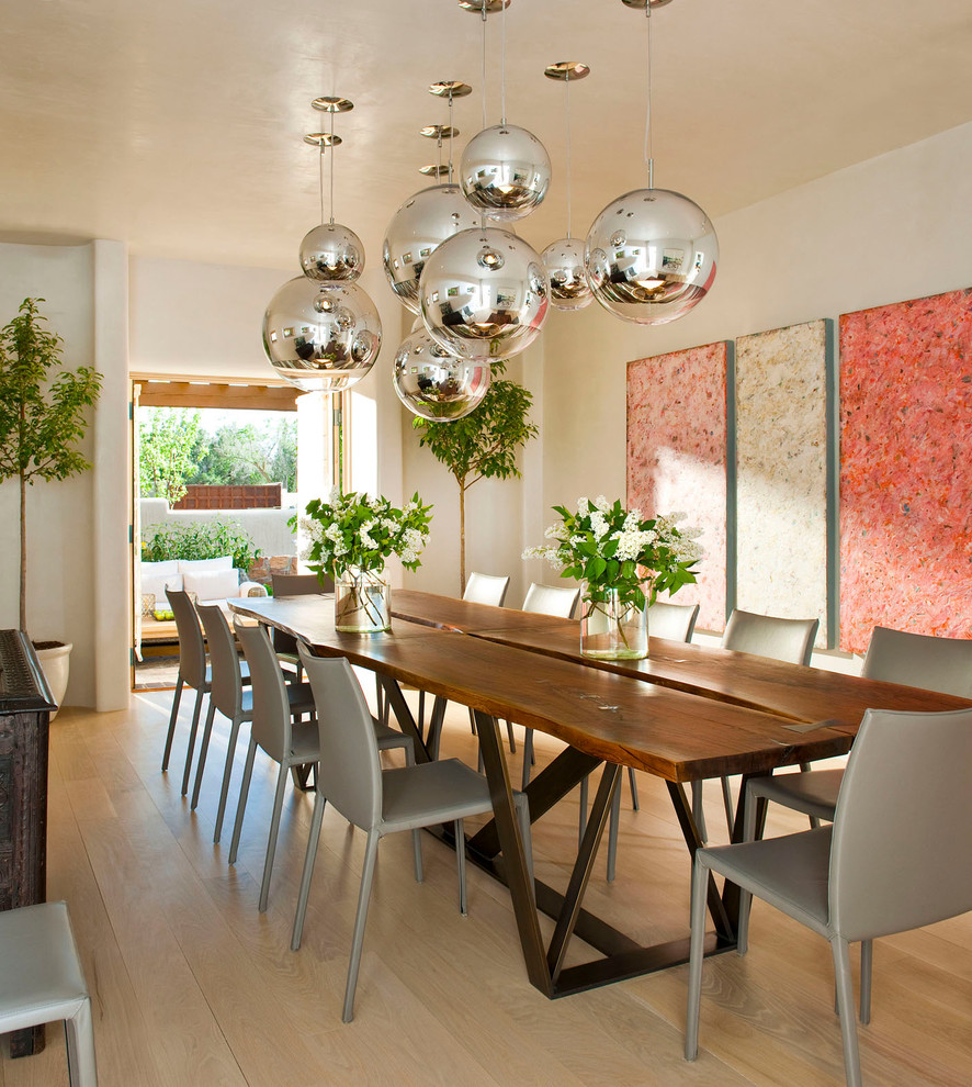 Sofa Table Ideas Dining Room Mediterranean with Artwork Blond Blond Wood1