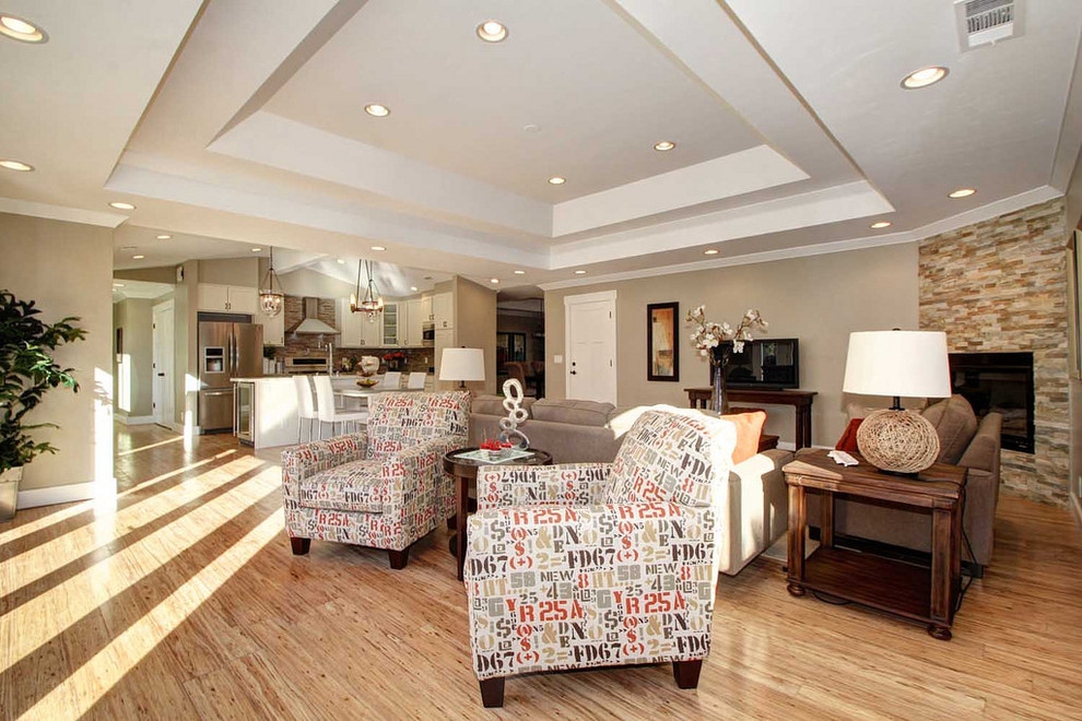 Solid Hardwood Flooring Family Room Contemporary with Bamboo Flooring Eucalyptus Green