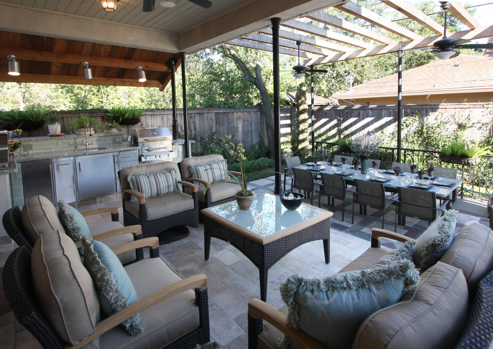 Solid Patio Covers Patio Transitional with Barbecues Can Lighting Ceiling