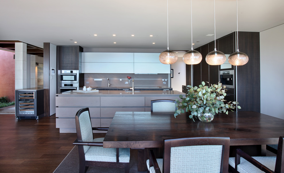 Solid Wood Dining Table Kitchen Contemporary with Back Splash Blown Glass