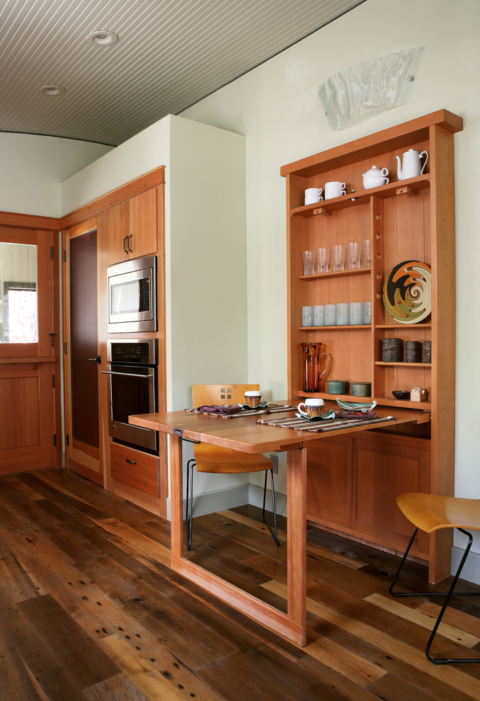 Space Saver Dining Table Kitchen Contemporary with Beige Wall Curved Ceiling