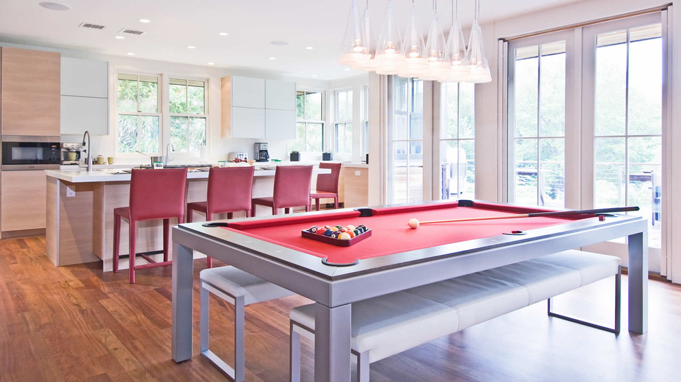 Space Saver Dining Table Kitchen Contemporary with Bench Seats Contemporary Pool