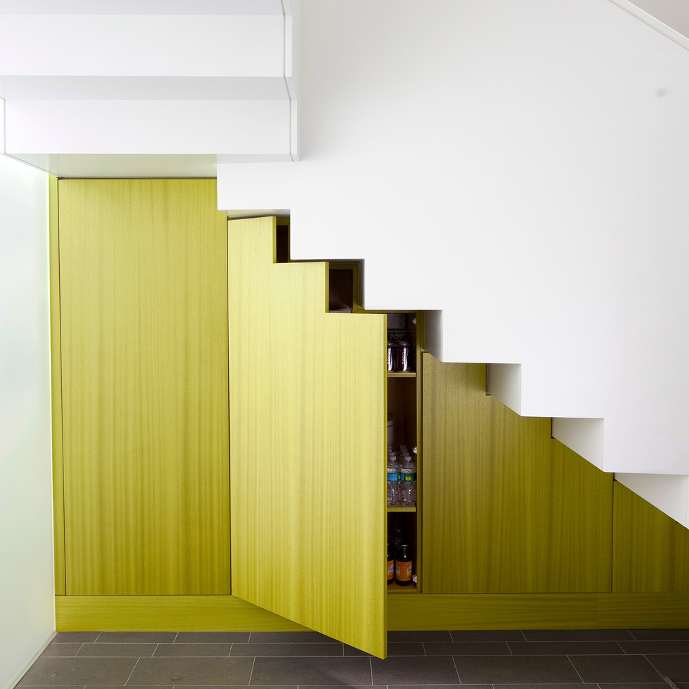 Space Saver Stairs Staircase Contemporary with Bright Colors Built in Storage