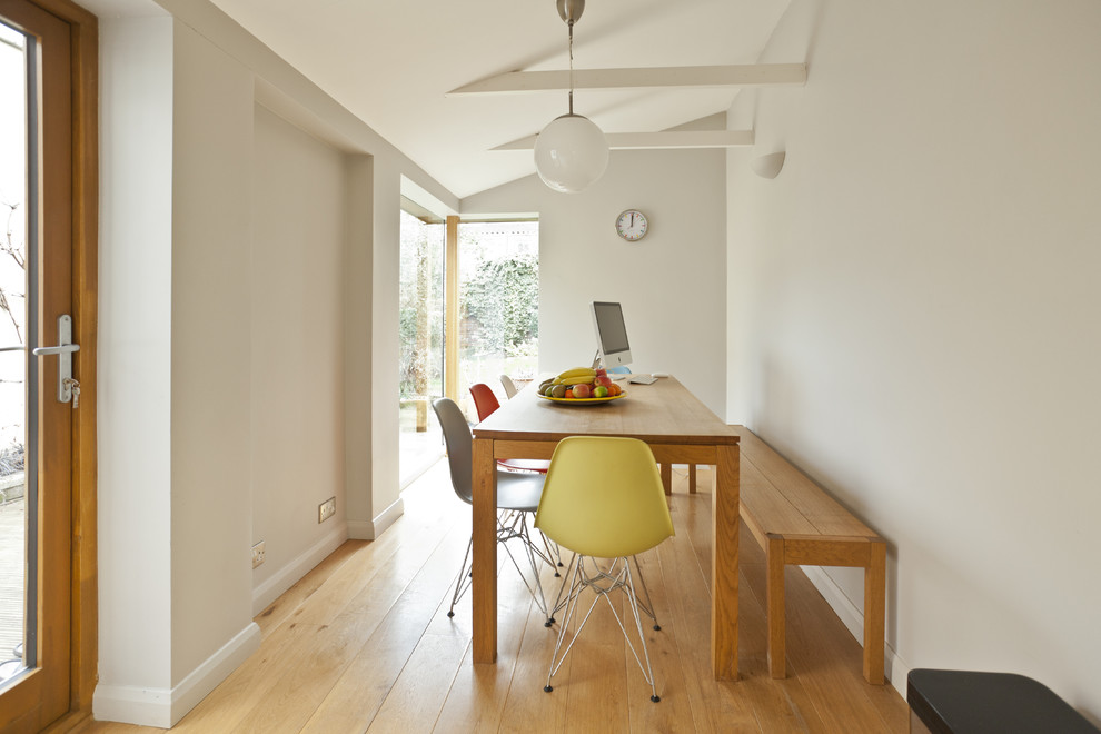 Space Saving Kitchen Table Dining Room Midcentury with Baseboards Dining Bench Globe