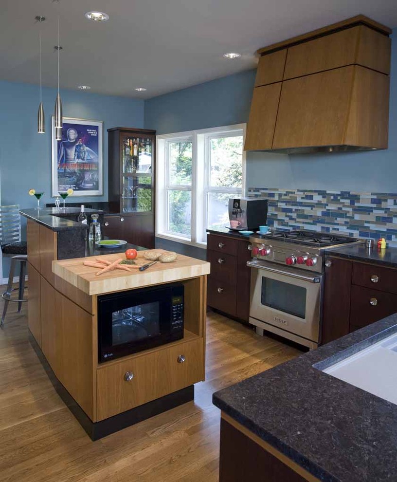 Space Saving Microwave Kitchen Modern with None 