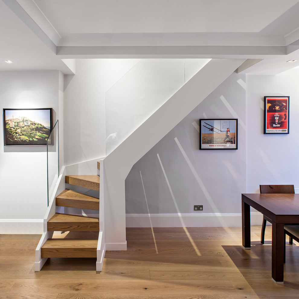 Space Saving Stairs Staircase Contemporary with Basement Refurbishment Curving Staircase