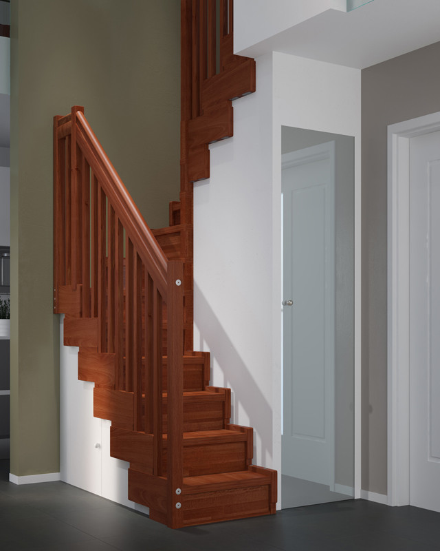 Space Saving Stairs Staircase Contemporary with Closet Under Stair Wood