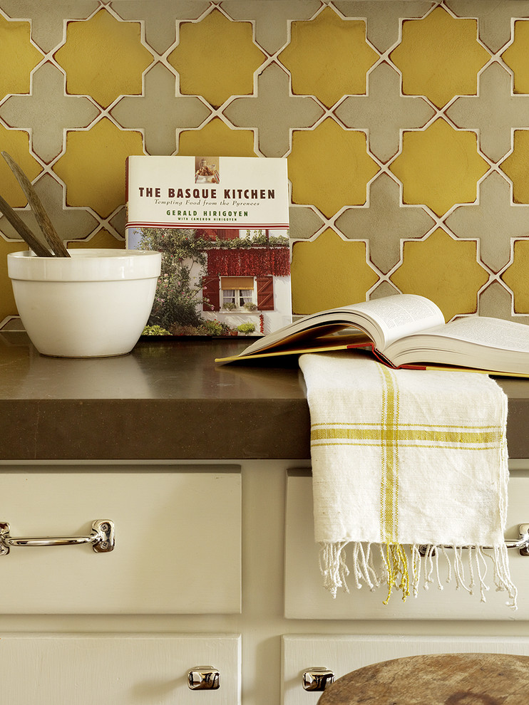 Spanish Tile Backsplash Kitchen Mediterranean with None 