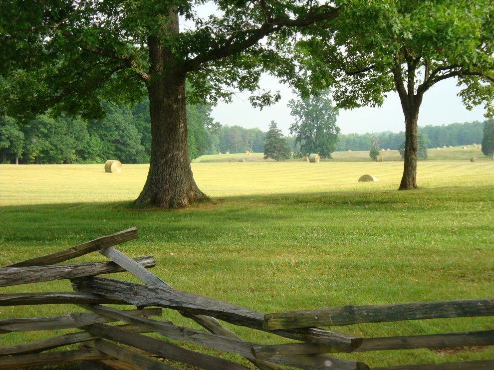 Split Rail Fencing Landscape Traditional with Country Grass Hay Bales